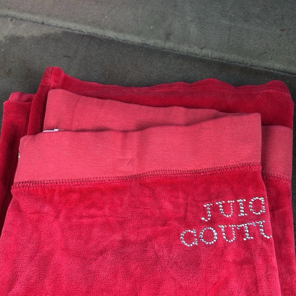 Juicy Couture Red Velour Pants